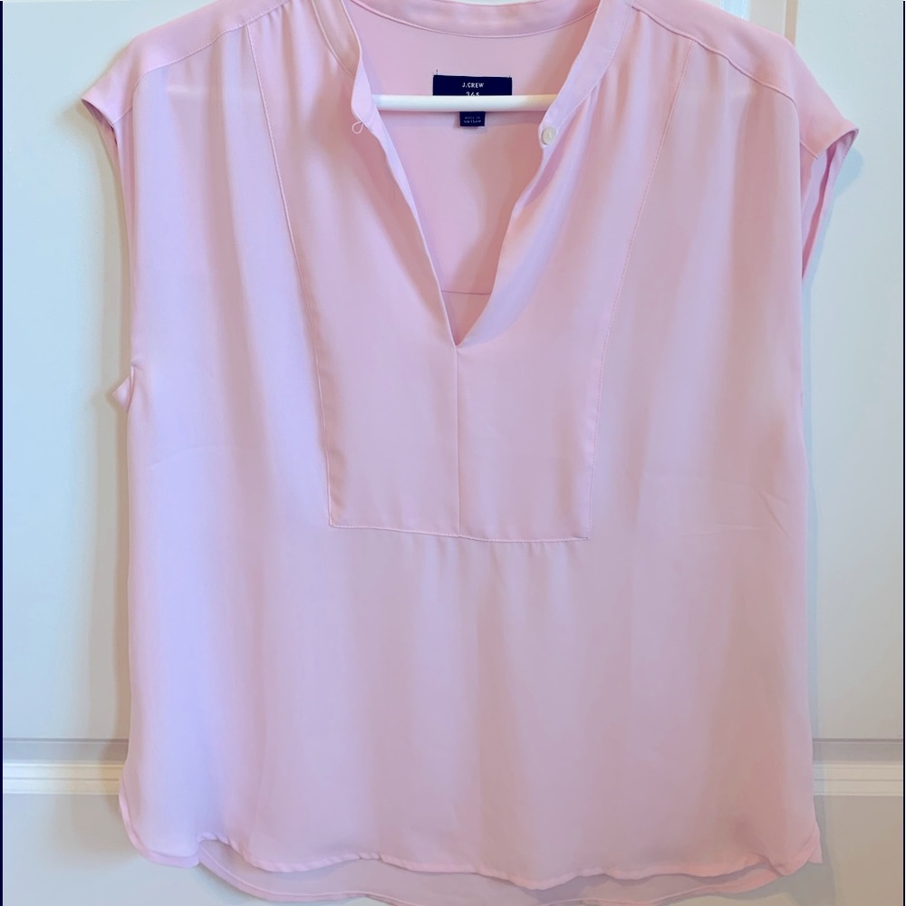 Jcrew sleeveless house.  Pale pink size M